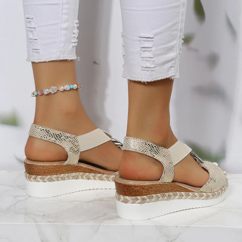 Heidi-Mode | Sommerliche Leder Keilsandalen