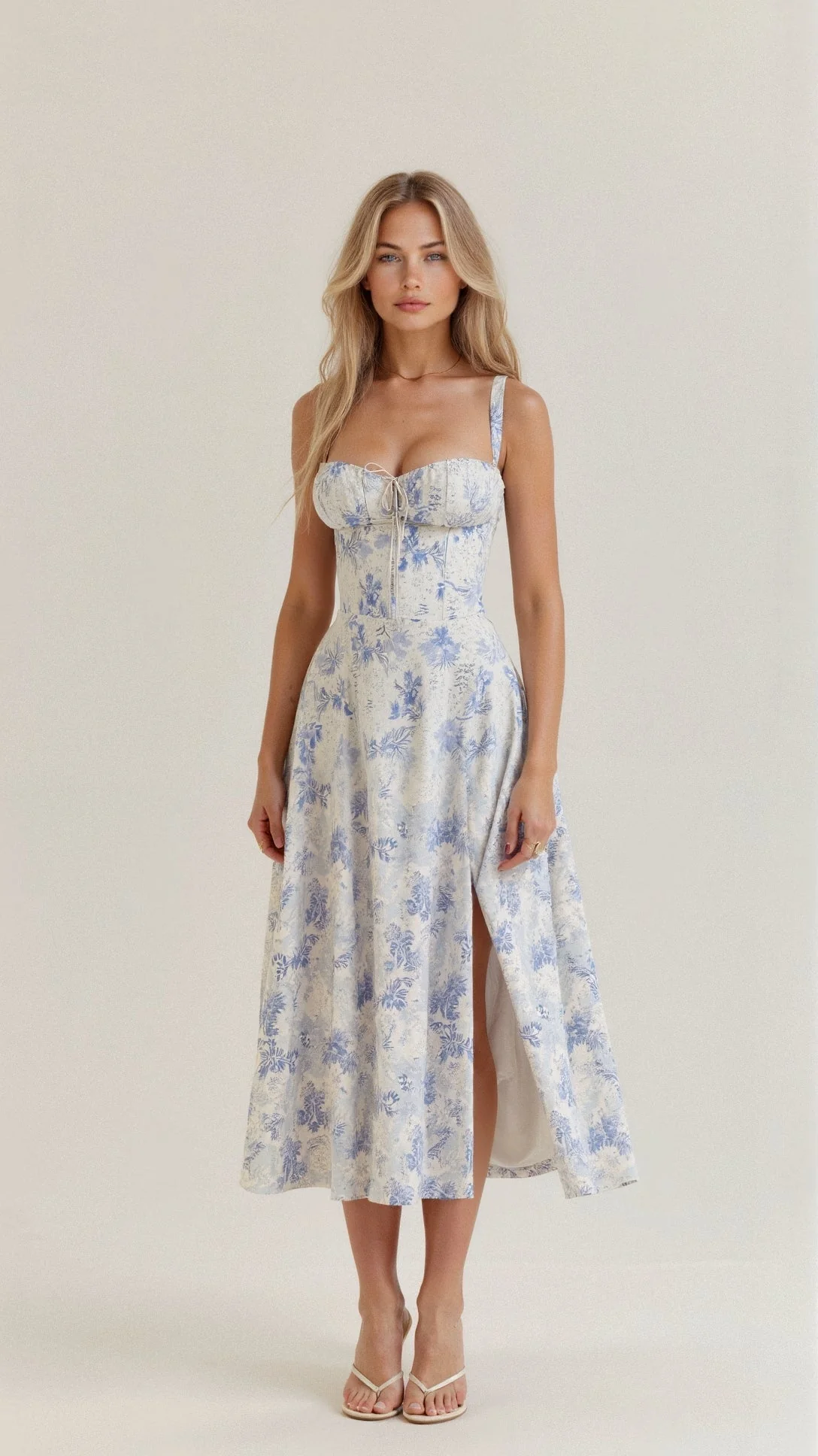 Heidi-Mode | Sommerliches Midi Kleid mit Trägern & Schlitz Luftig, Elegant & Perfekt für Warme Tage - Image 18
