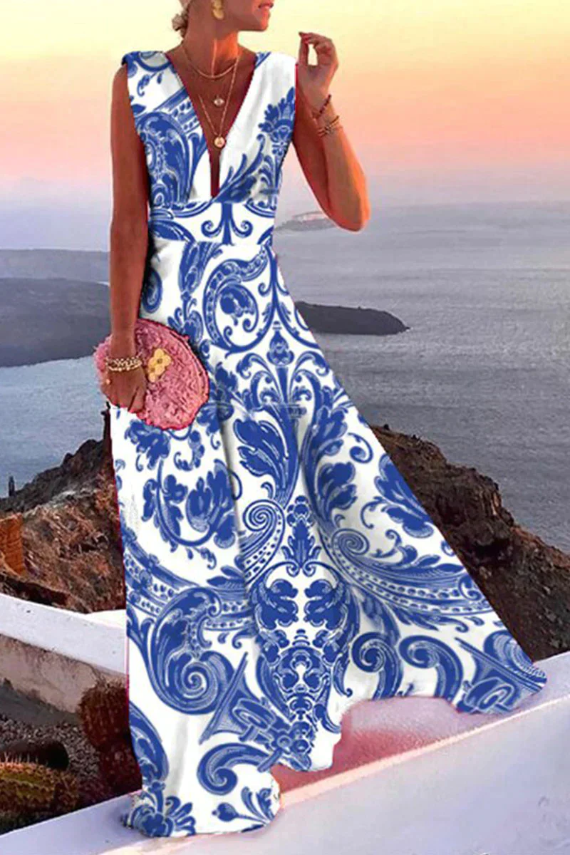 Heidi-Mode | Sommerliches Ärmelloses Kleid mit Aufdruck für Damen - Image 2