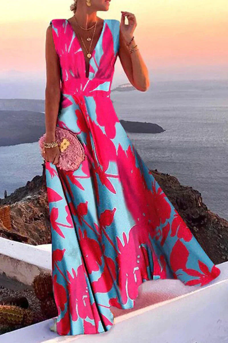 Heidi-Mode | Sommerliches Ärmelloses Kleid mit Aufdruck für Damen - Image 4
