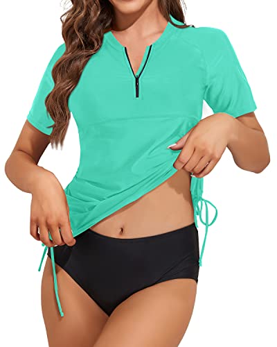 Heidi-Mode | Sonnengeschützter Kurzarm Rash Guard Badeanzug für Damen