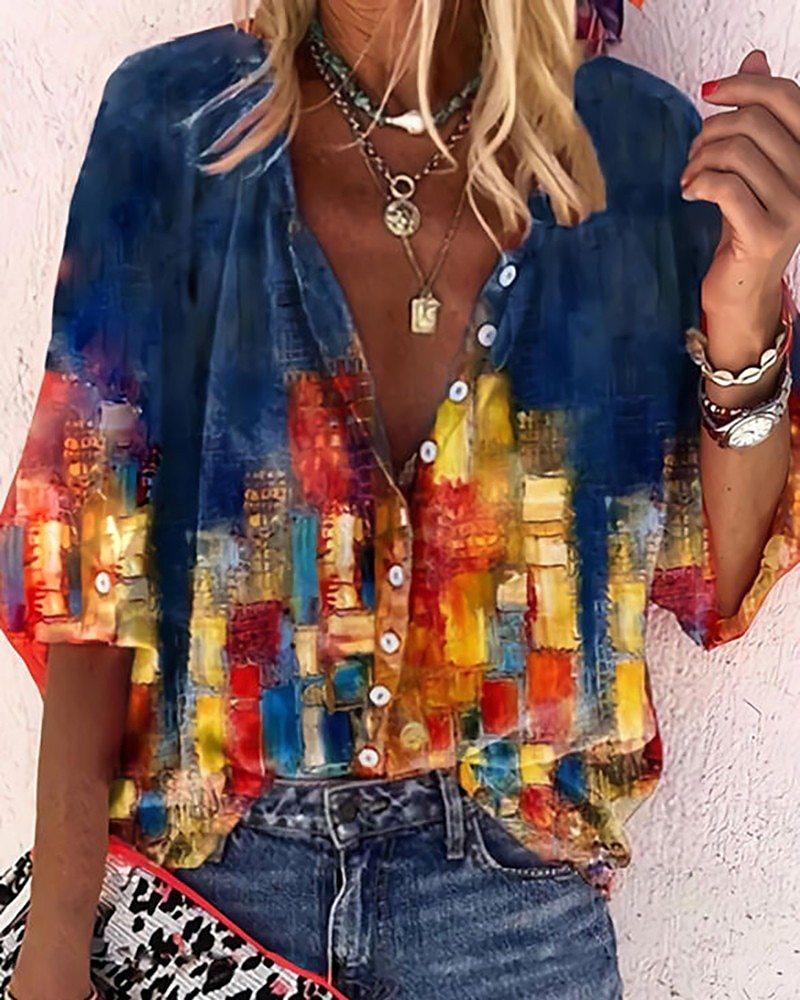 Heidi-Mode | Spitzenbestickte Boho Langarm Tunika Bluse - Image 4