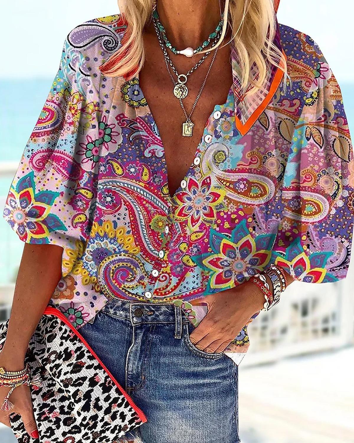 Heidi-Mode | Spitzenbestickte Boho Langarm Tunika Bluse - Image 9