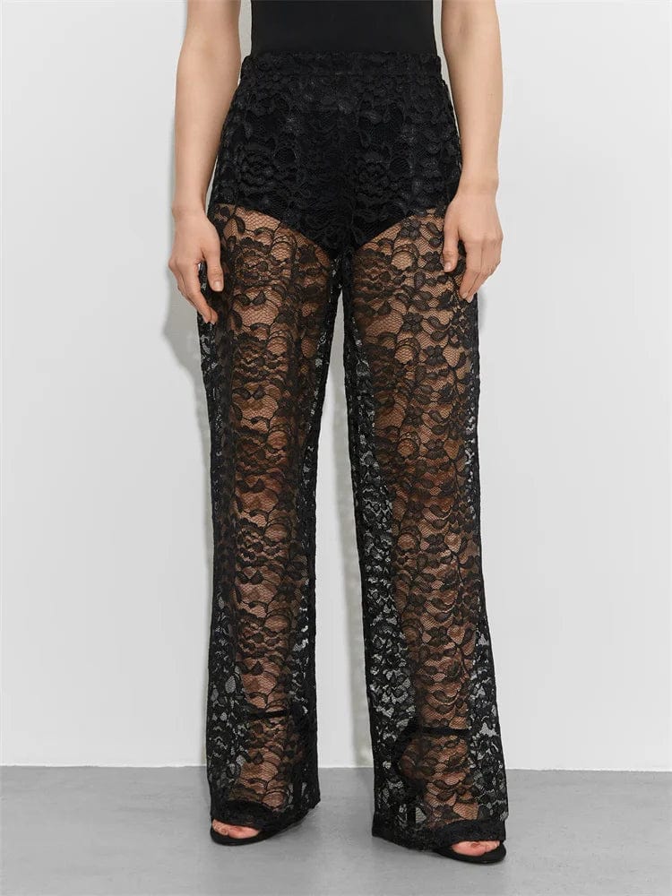 Heidi-Mode | Spitzenhose Elegante Weiße & Schwarze Spitzenhose - Image 3