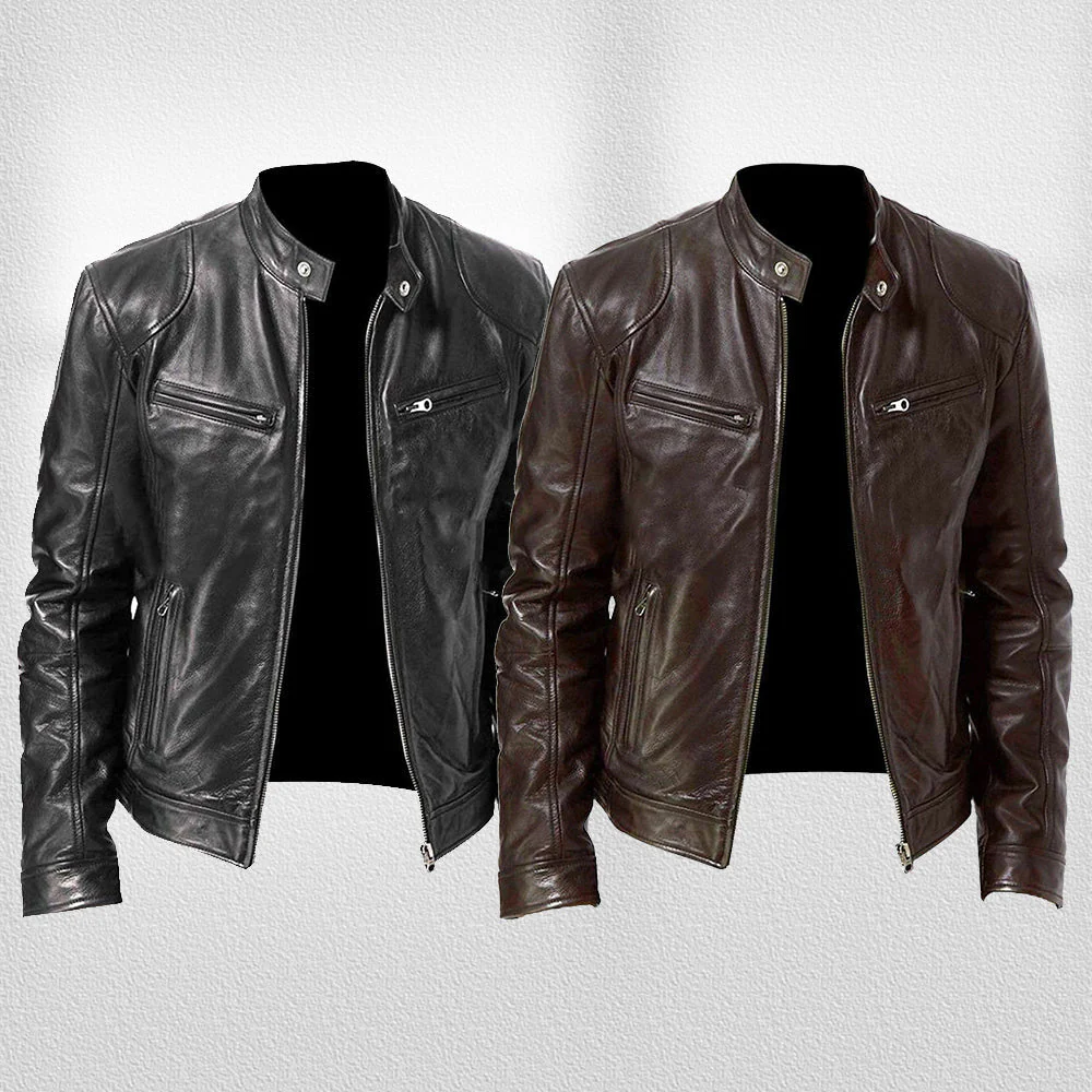 Heidi-Mode | Stehkragen, Trendige Lederjacke, Hübsche Motorrad-Lederjacke - Image 6