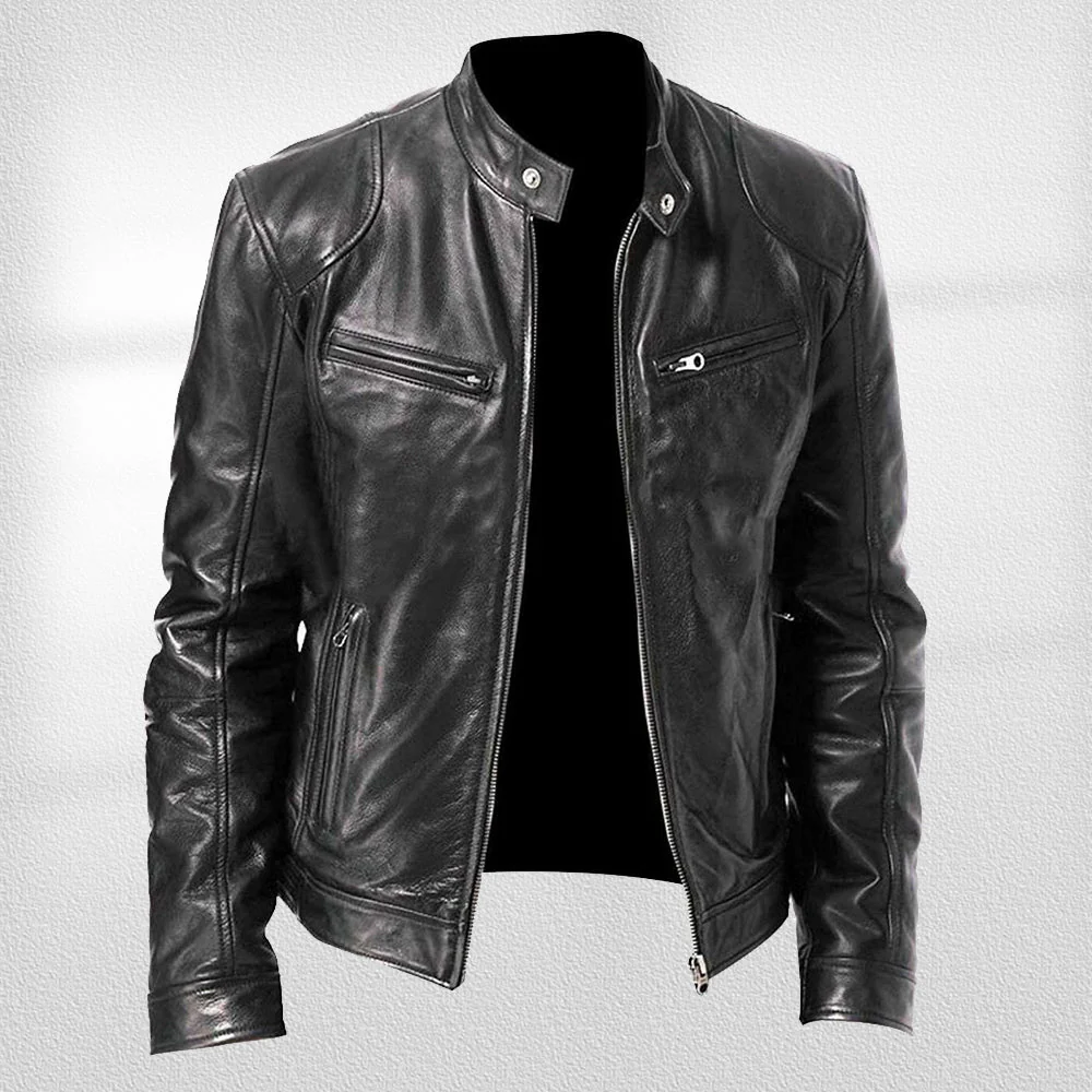 Heidi-Mode | Stehkragen, Trendige Lederjacke, Hübsche Motorrad-Lederjacke - Image 7