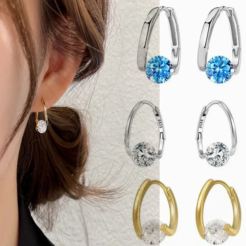 Heidi-Mode | Sterling Silber Geometrische Zirkon Ohrringe - Image 2