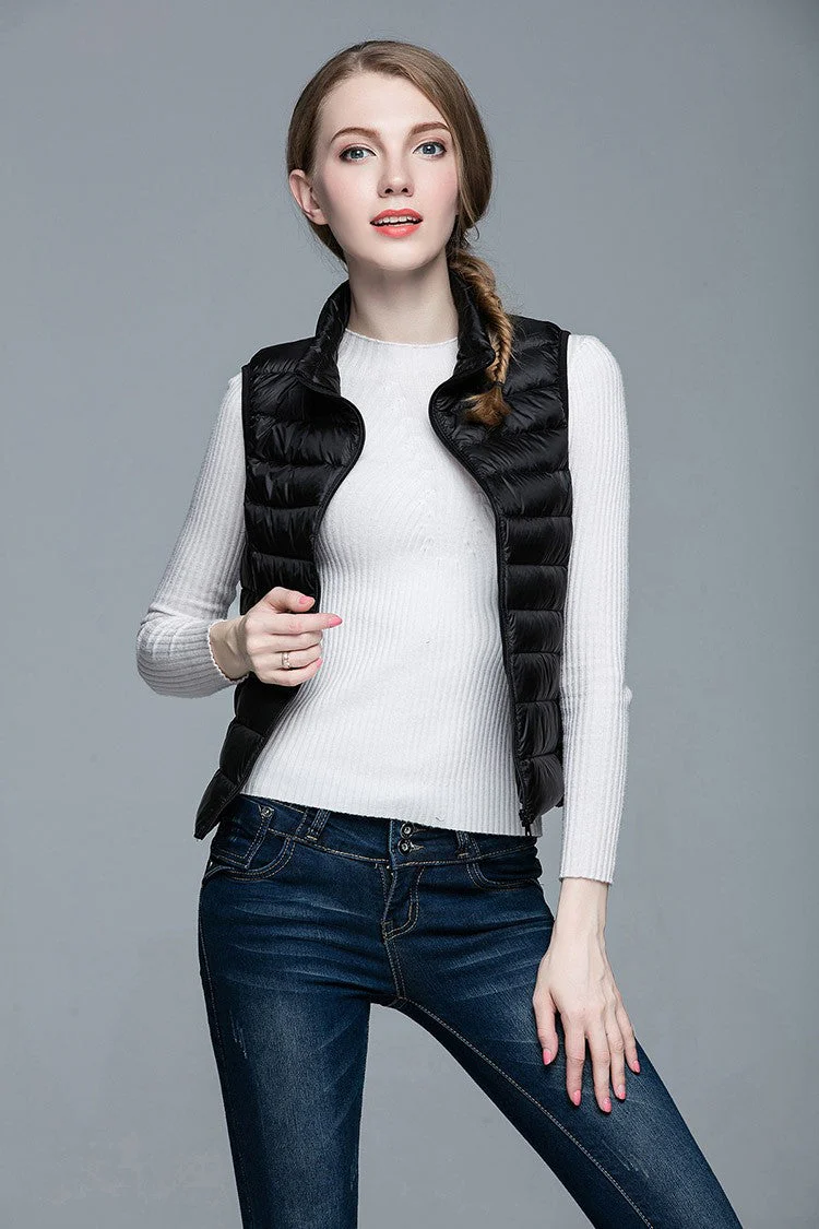 Heidi-Mode | Superpositionsstil ärmellose Daunenjacke - Image 16