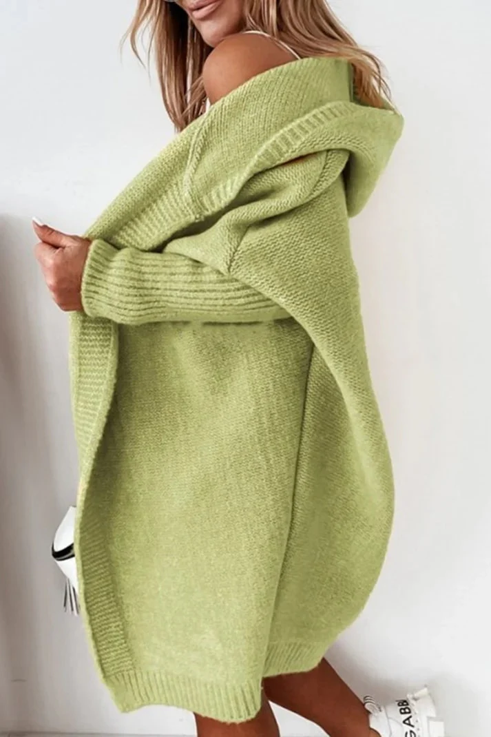 Heidi-Mode | Stilvolle Übergröße Kapuzenpulli Strickjacke