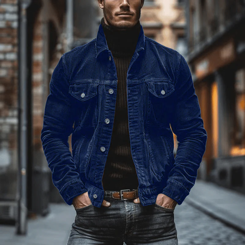 Heidi-Mode | Stilvolle Herren Jacke Weinlese Cord Jacke Trendy Design - Image 5
