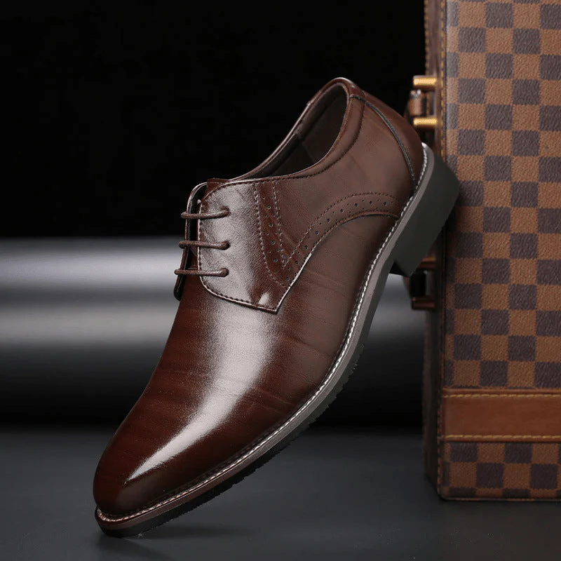 Heidi-Mode | Stilvolle Herren Schuhe Schnürschuhe mit Brogue Details - Image 3
