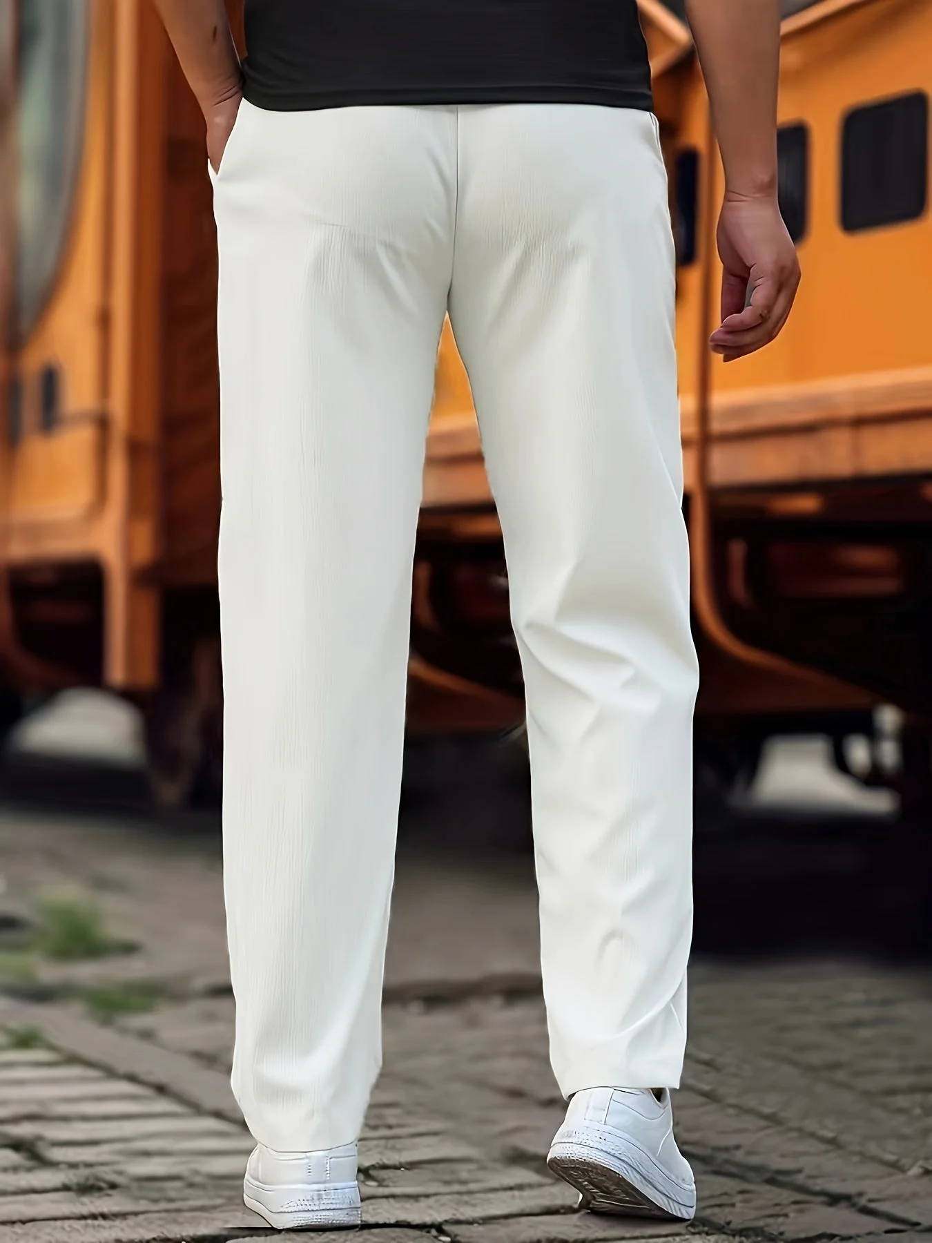 Heidi-Mode | Stilvolle Kordelzug Athletische Hosen mit Taschen für Herren - Image 3