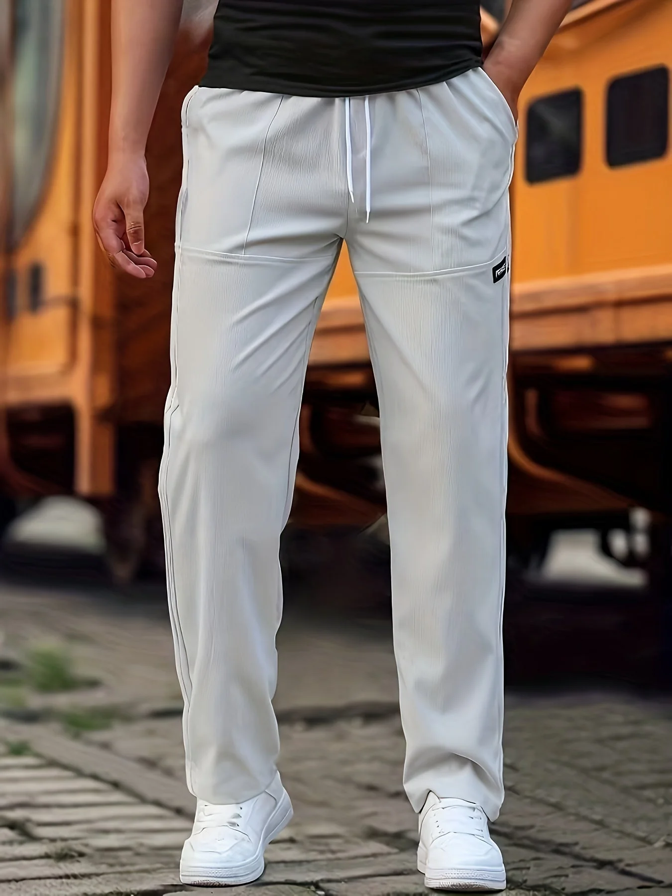 Heidi-Mode | Stilvolle Kordelzug Athletische Hosen mit Taschen für Herren - Image 6