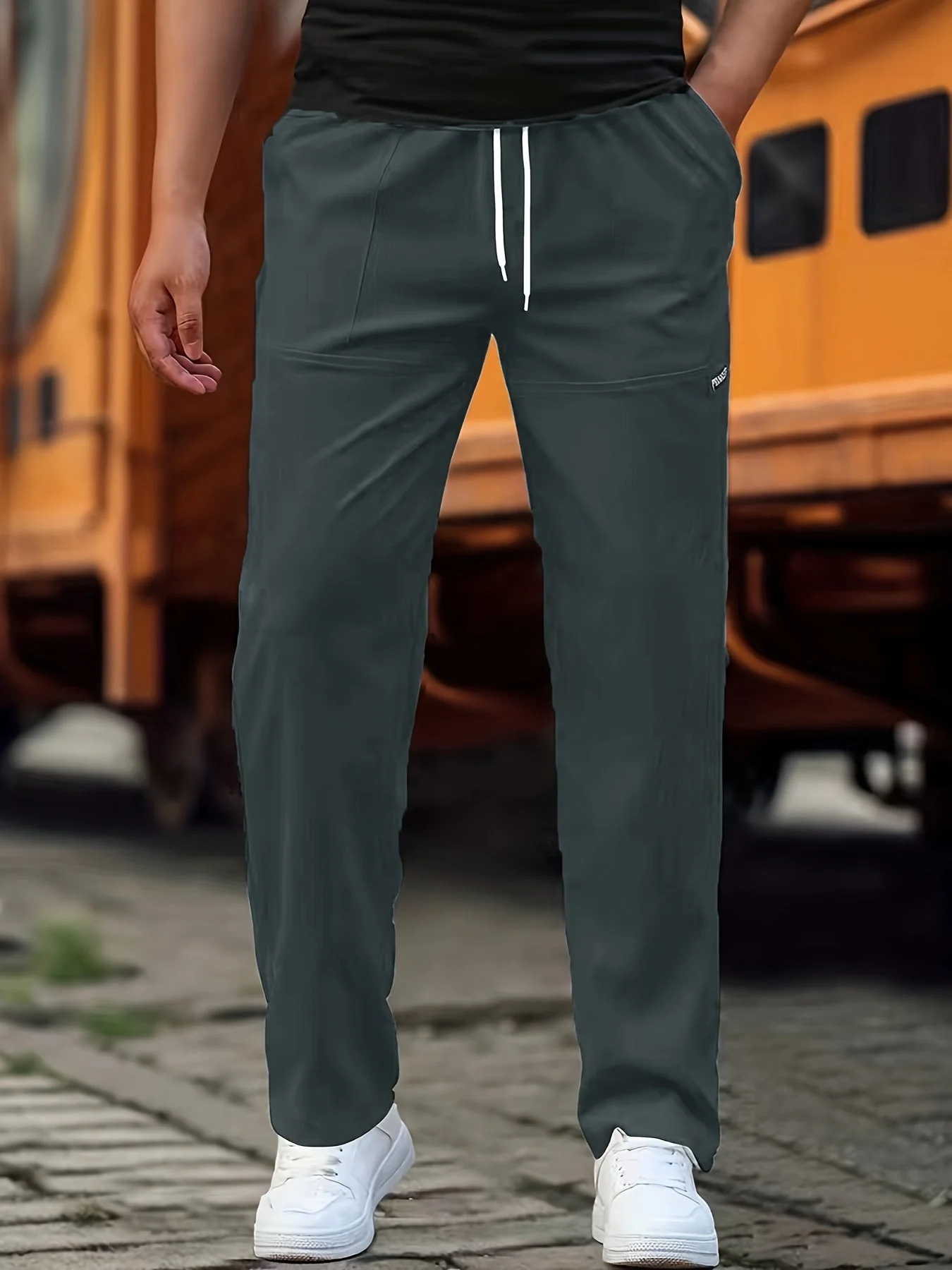 Heidi-Mode | Stilvolle Kordelzug Athletische Hosen mit Taschen für Herren - Image 7