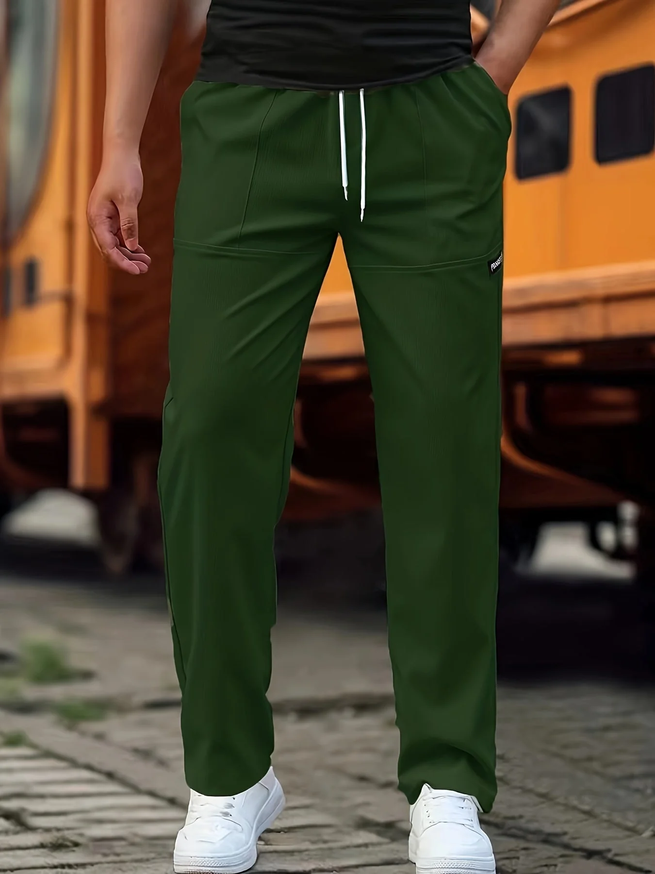 Heidi-Mode | Stilvolle Kordelzug Athletische Hosen mit Taschen für Herren - Image 9