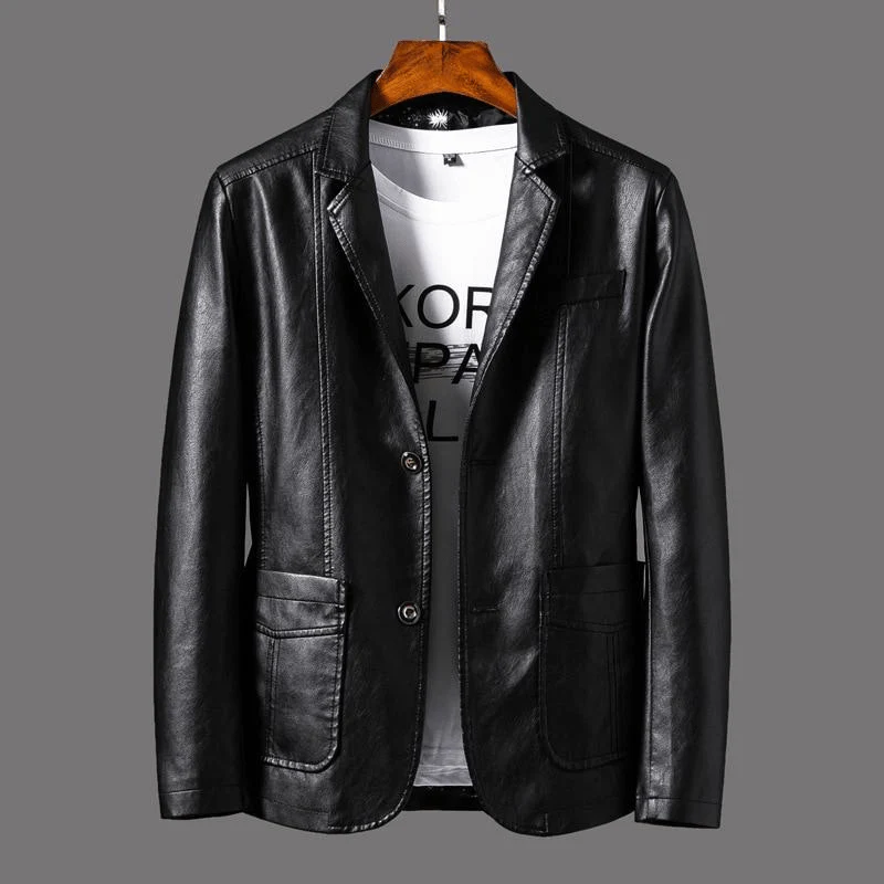 Heidi-Mode | Stilvolle Leder Herren Blazer Klassischer Schnitt - Image 2