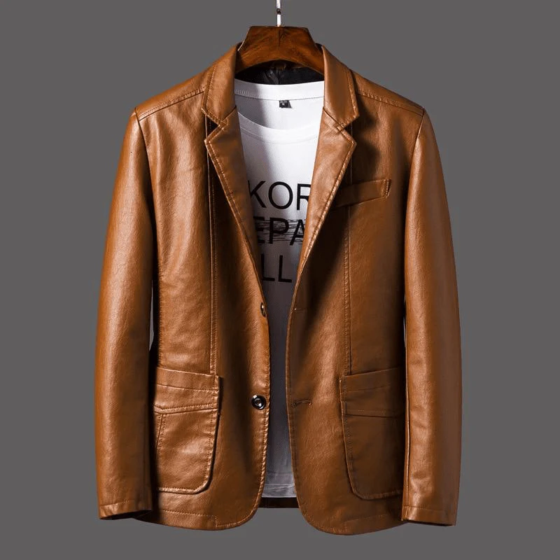 Heidi-Mode | Stilvolle Leder Herren Blazer Klassischer Schnitt - Image 4