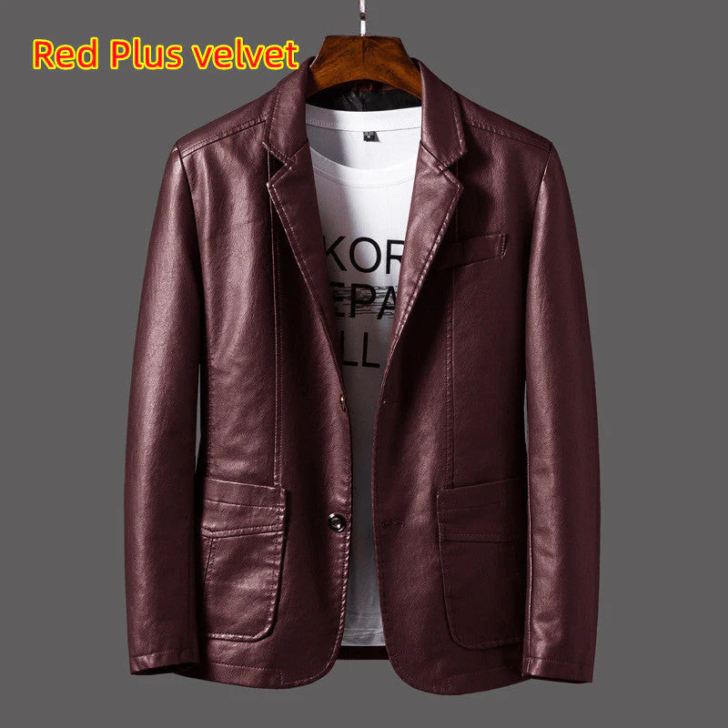 Heidi-Mode | Stilvolle Leder Herren Blazer Klassischer Schnitt - Image 5