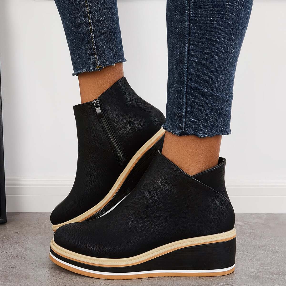Heidi-Mode | Stilvolle Stiefeletten mit Zipper und Plateau - Image 26