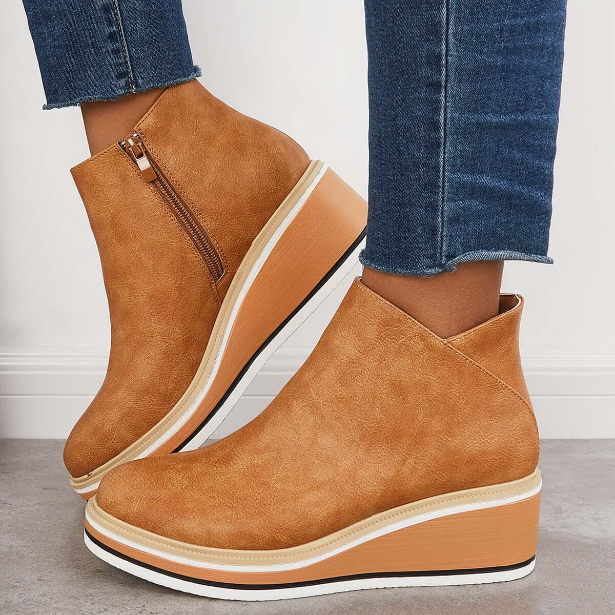 Heidi-Mode | Stilvolle Stiefeletten mit Zipper und Plateau - Image 28