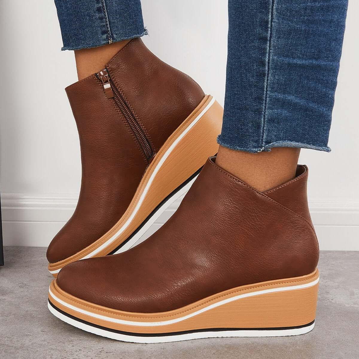 Heidi-Mode | Stilvolle Stiefeletten mit Zipper und Plateau - Image 30