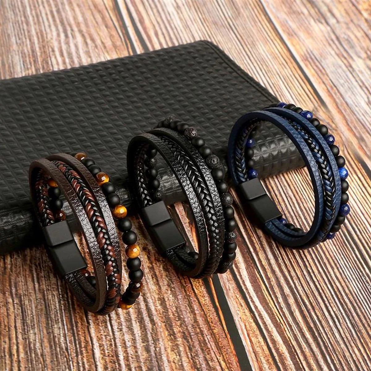 Heidi-Mode | Stilvolles Lederarmband Satz für Herren - Image 5