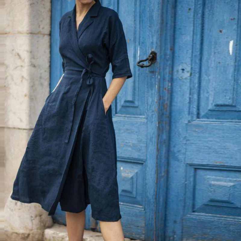 Heidi-Mode | Stilvolles Midi-Hemdkleid mit Taillengürtel