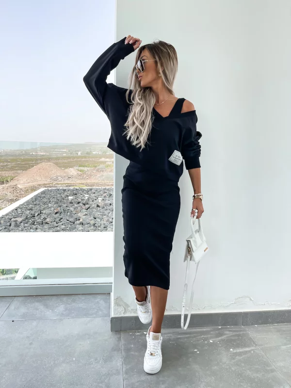 Heidi-Mode | Stilvolles Off Shoulder Crop Top und Midi Rock Set - Image 28