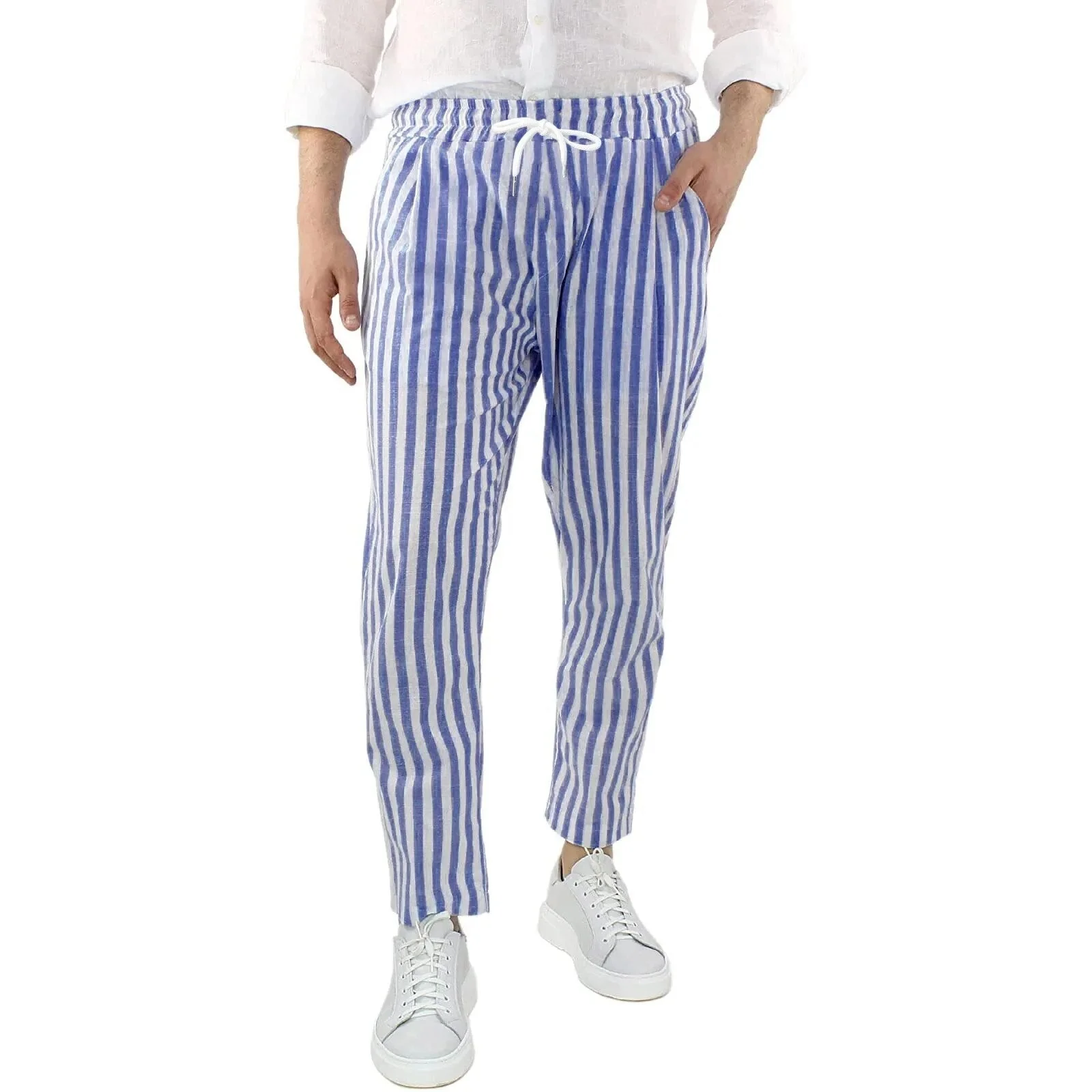 Heidi-Mode | Stipe Leichte Hose mit Elastischem Bund für Herren - Image 2