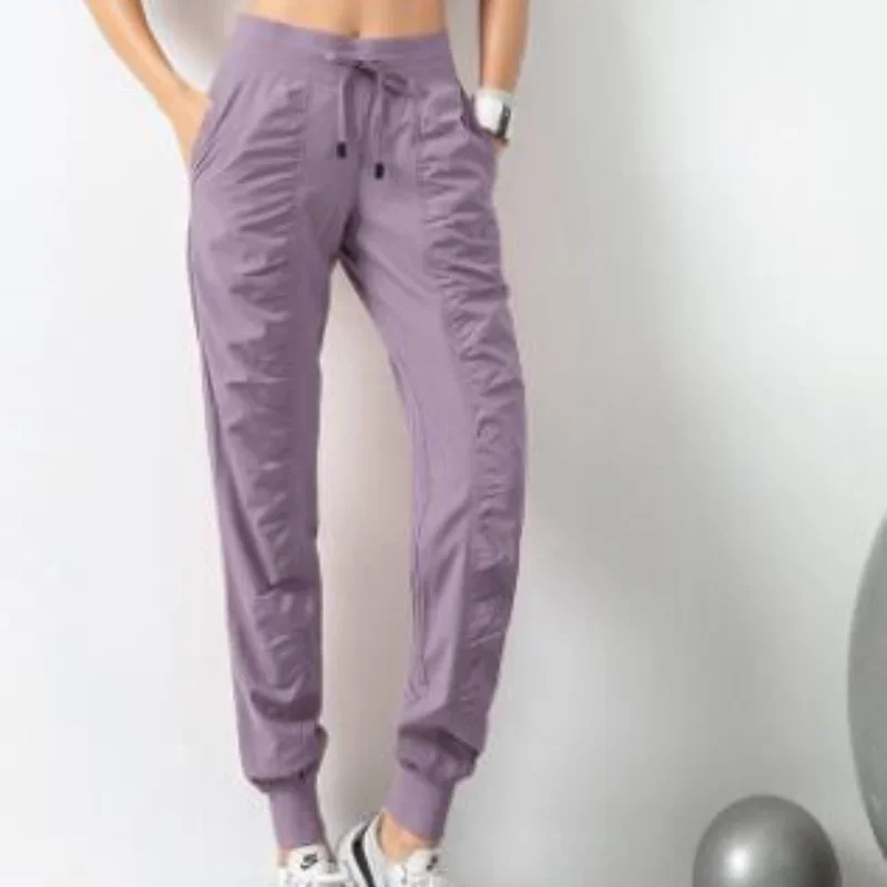 Heidi-Mode | Stoff Schnürsenkel Lauf Sport Joggers Frauen Schnell Trocknend Athletic Fitness Trainings Sweatpants mit Zwei Taschen Bewegung Hosen - Image 2