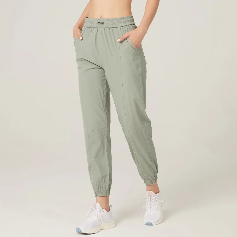 Heidi-Mode | Stoff Schnürsenkel Lauf Sport Joggers Frauen Schnell Trocknend Athletic Fitness Trainings Sweatpants mit Zwei Taschen Bewegung Hosen - Image 4