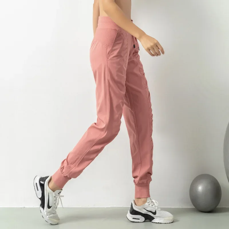 Heidi-Mode | Stoff Schnürsenkel Lauf Sport Joggers Frauen Schnell Trocknend Athletic Fitness Trainings Sweatpants mit Zwei Taschen Bewegung Hosen - Image 5