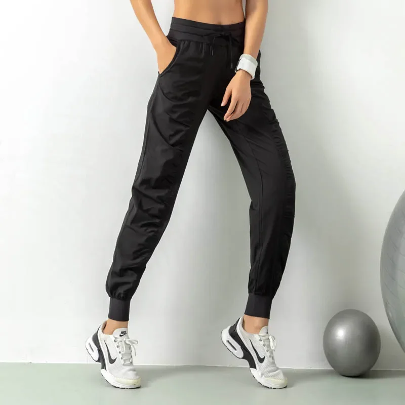 Heidi-Mode | Stoff Schnürsenkel Lauf Sport Joggers Frauen Schnell Trocknend Athletic Fitness Trainings Sweatpants mit Zwei Taschen Bewegung Hosen - Image 6