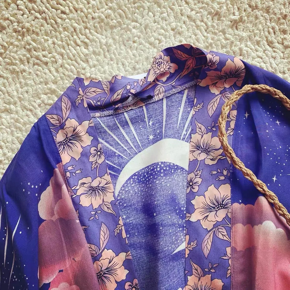 Heidi-Mode | Strandkimono mit „Mystic Blue Moon Starrynight“-Aufdruck - Image 5