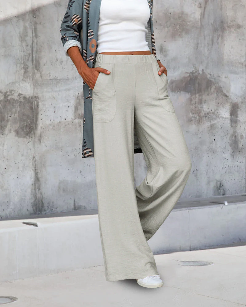 Heidi-Mode | Schmale Hose mit Hoher Taille In Einfarbigem Farbton - Image 5