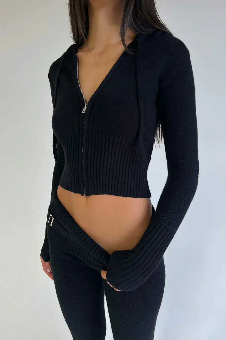 Heidi-Mode | Strick Set Kapuzenjacke Strick Cardigan Strick Set Loungewear für Damen - Image 10