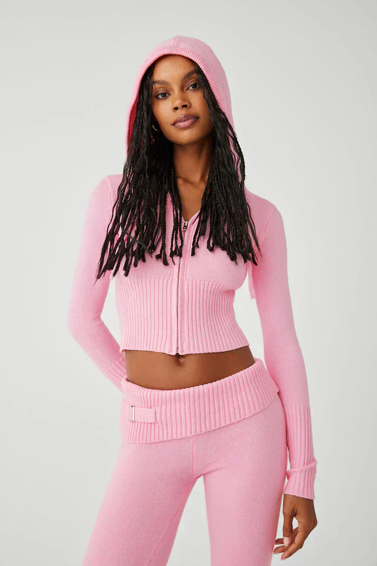Heidi-Mode | Strick Set Kapuzenjacke Strick Cardigan Strick Set Loungewear für Damen - Image 4