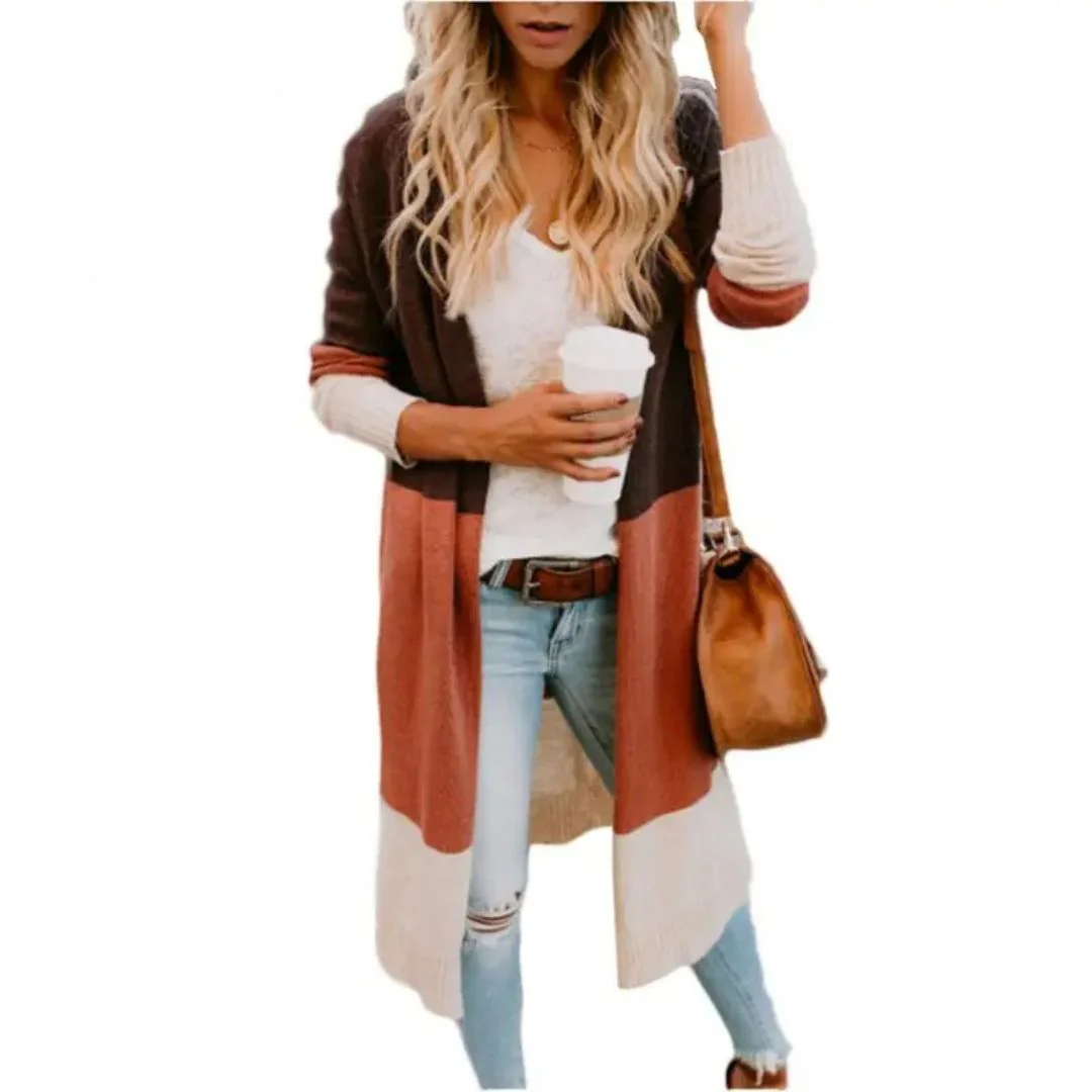 Heidi-Mode | Strickjacke mit Farbblock und Offener Front - Image 2