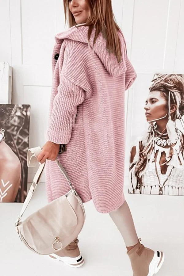 Heidi-Mode | Strickjacke mit Kapuze Lockerer Schnitt Weich und Warm - Image 2
