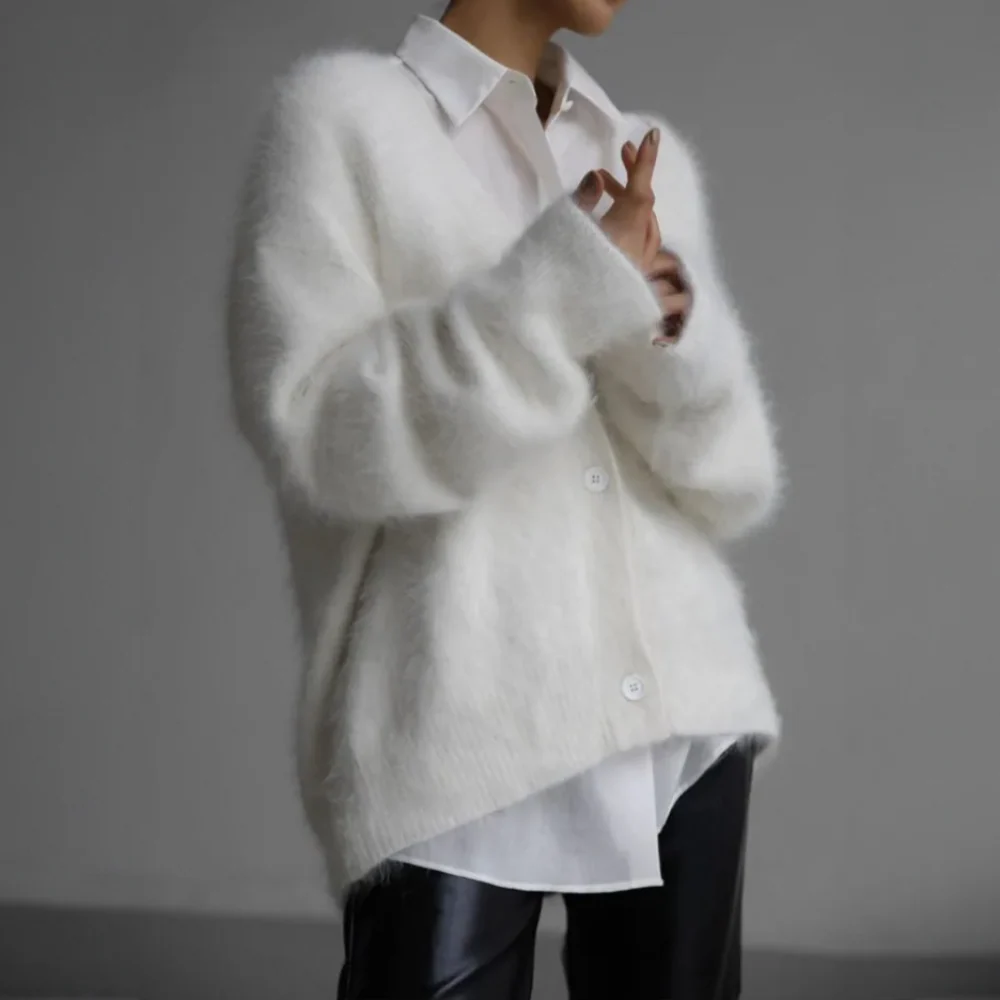 Heidi-Mode | Strickjacke Übergroße Damen Strickjacke mit Knöpfen - Image 10