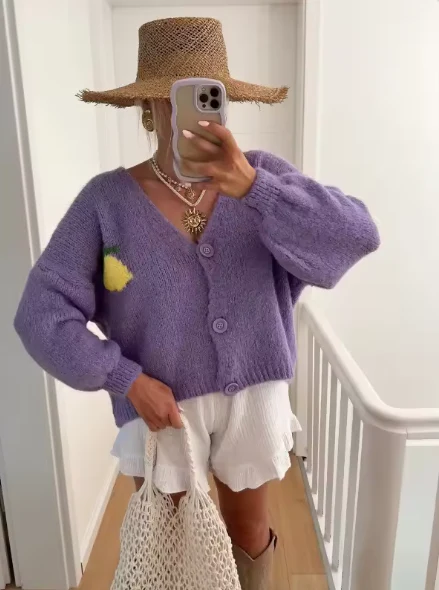 Heidi-Mode | Strickpullover mit Zitronenprint für Damen - Image 8