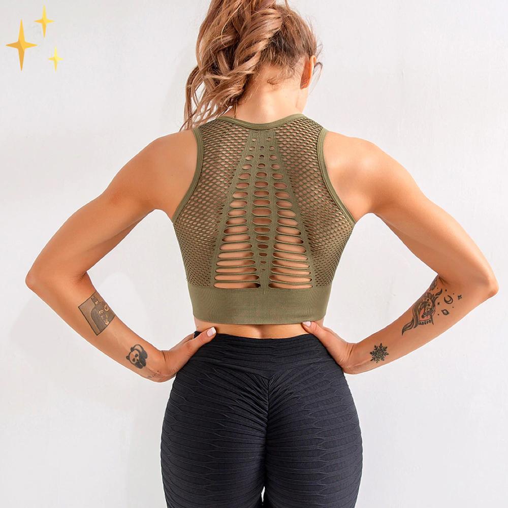 Heidi-Mode | Sport-Bh Top mit Gekreuzten Trägern und Netzrücken Aus Luftigem Dehnbarem Material - Image 2