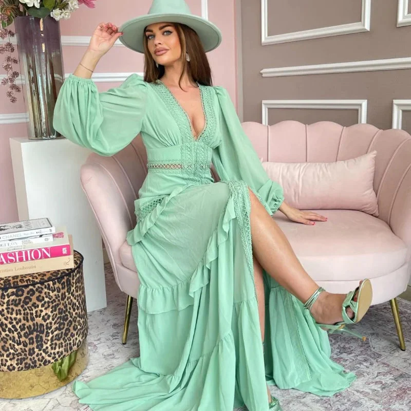 Heidi-Mode | Gestufter Langarm-Maxikleid - Image 12