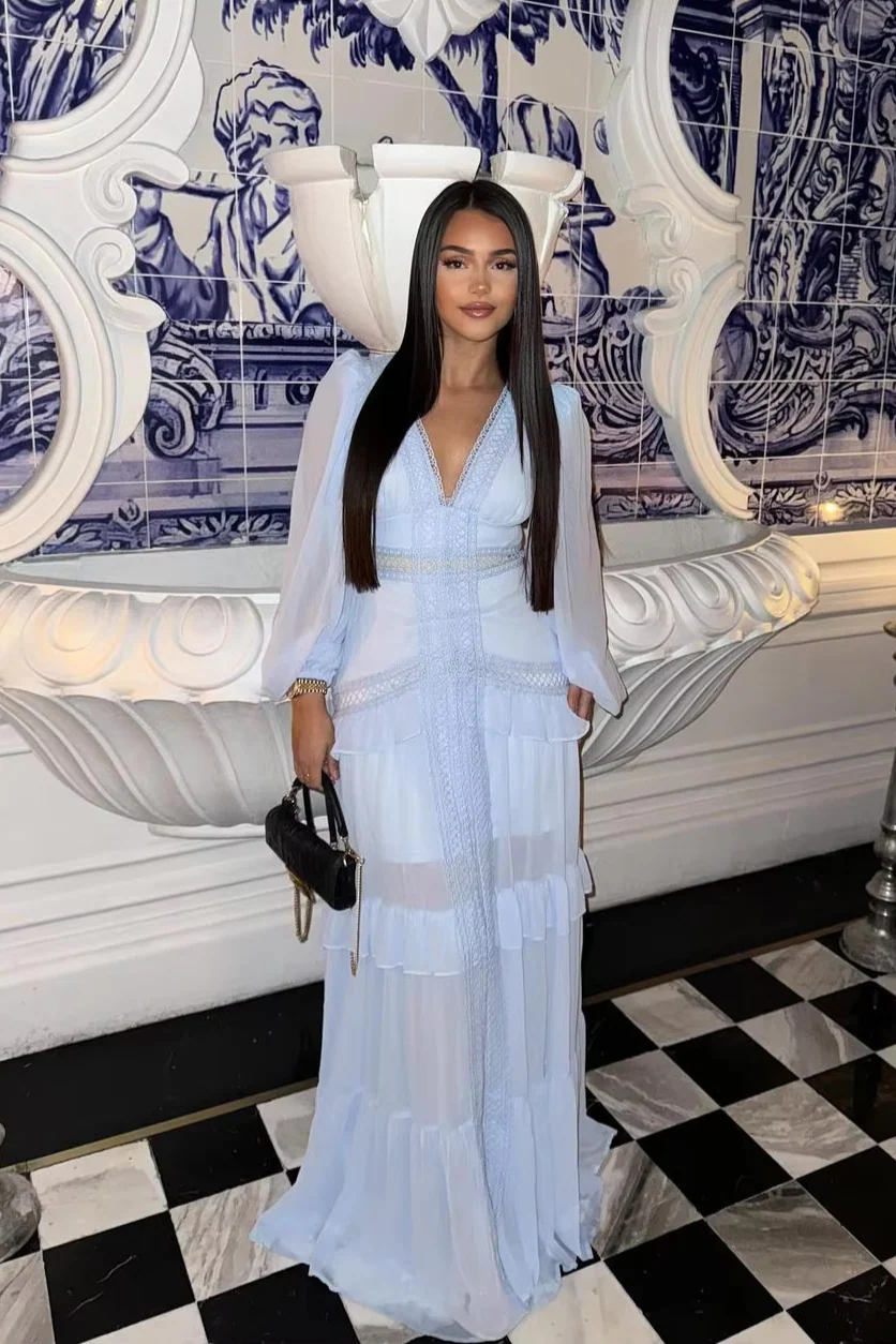 Heidi-Mode | Gestufter Langarm-Maxikleid - Image 14