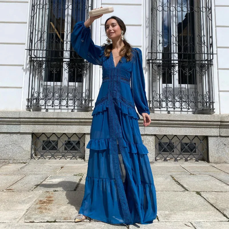 Heidi-Mode | Gestufter Langarm-Maxikleid - Image 6