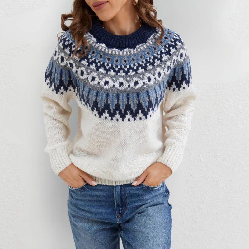 Heidi-Mode | Stylischer ethnischer gemusterter Pullover