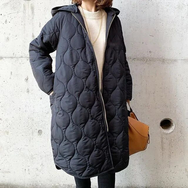 Heidi-Mode | Stilvolle Leichte Lange Pufferjacke - Mühelose Wärme & Moderner Stil