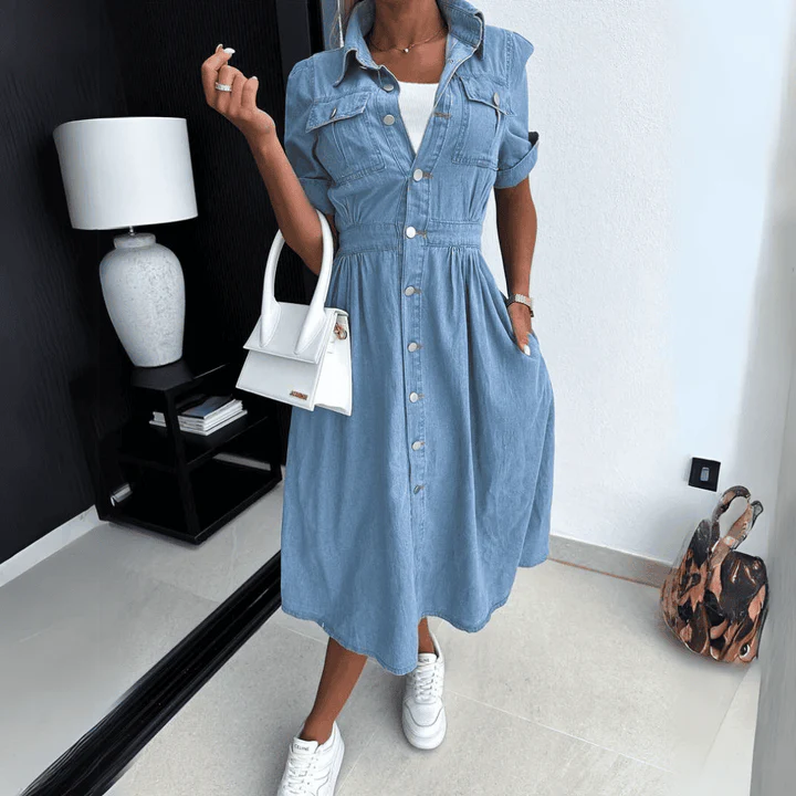 Heidi-Mode | Stylische Denim Midi Kleid - Image 3