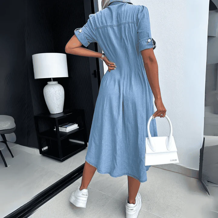 Heidi-Mode | Stylische Denim Midi Kleid - Image 4