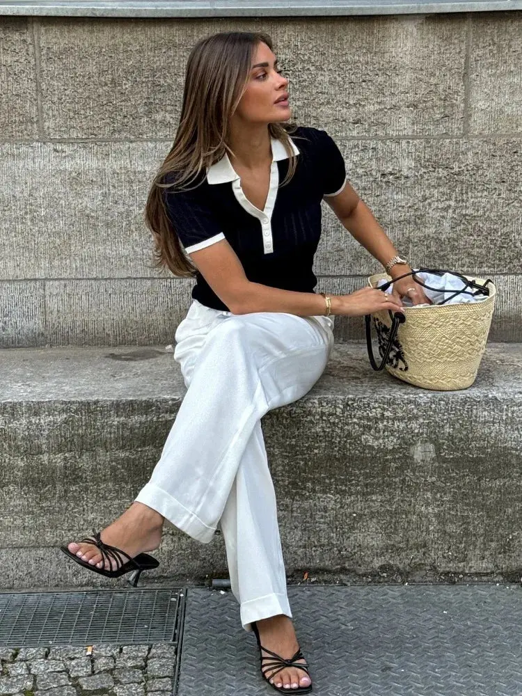 Heidi-Mode | Stylish Strick Polo Shirt mit Kragen In Slim Fit - Image 2